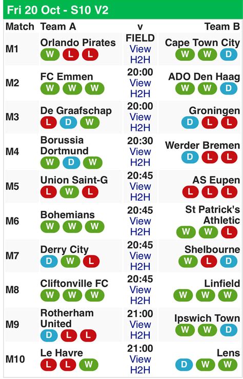 Soccer 10 Pools & Fixtures .